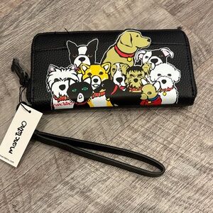 Marc Tetro Black Dog Print Wristlet~ ADORABLE~ BRAND NEW